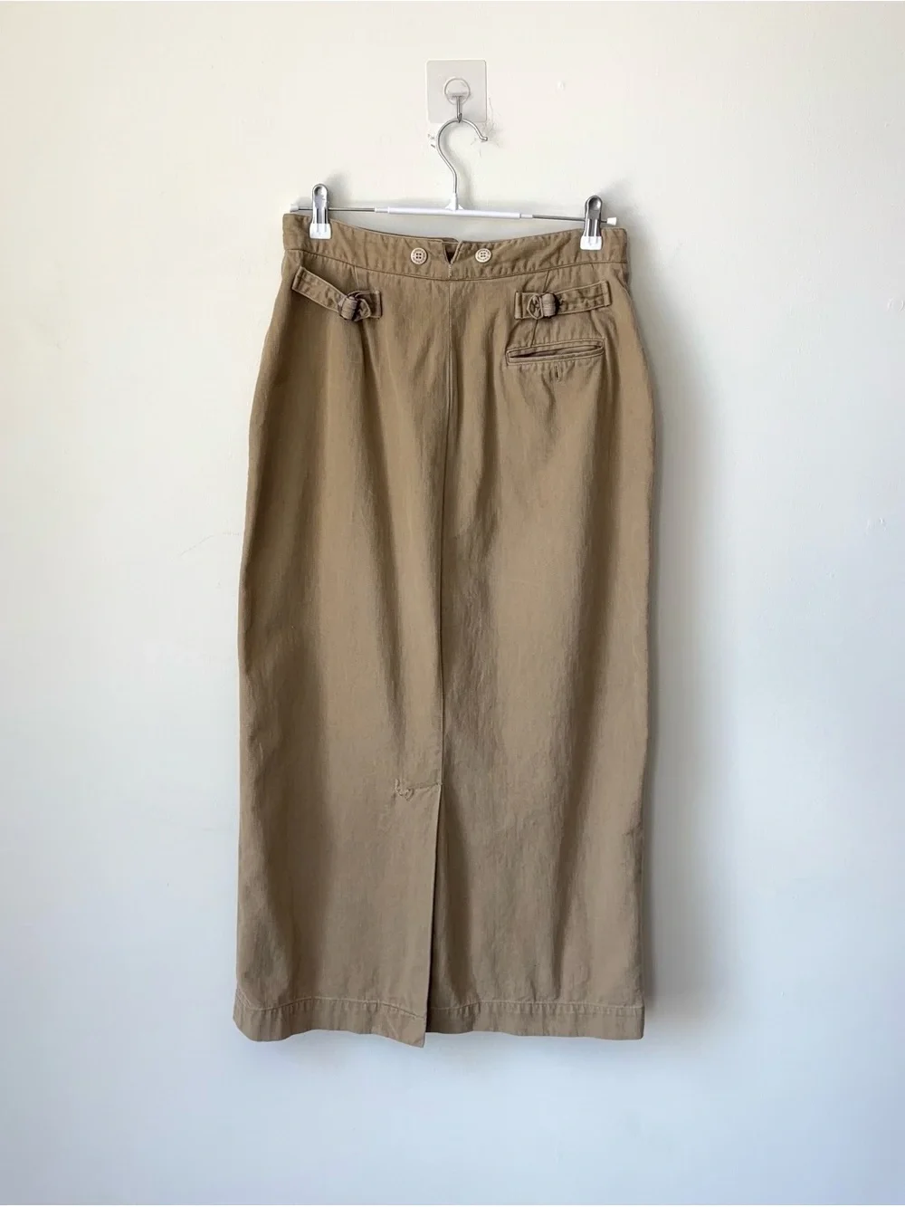 Vintage Ralph Lauren Country Khaki Skirt Size 12 Cotton Twill MiUSA Maxi Pencil